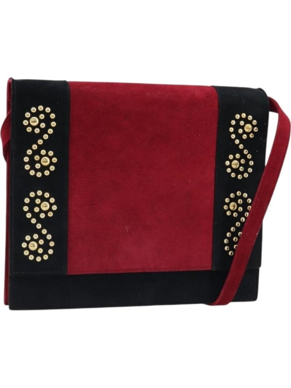 SAINT LAURENT Shoulder Bag Suede Bordeaux Gold